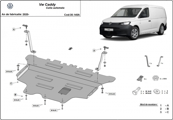 Protection sous moteur et de la boîte de vitesse VW Caddy - Boîte de vitesse automatique