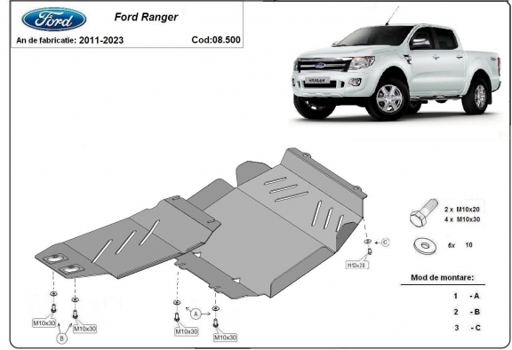 Protection Sous Moteur Ford Ranger