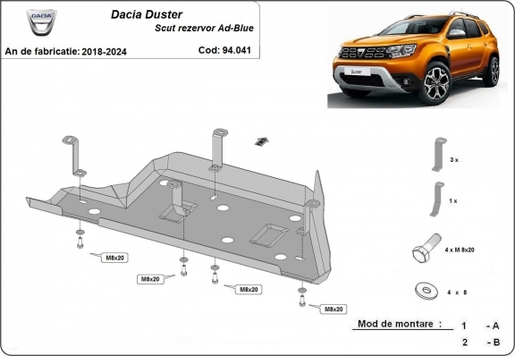 Protection réservoir AdBlue Dacia Duster