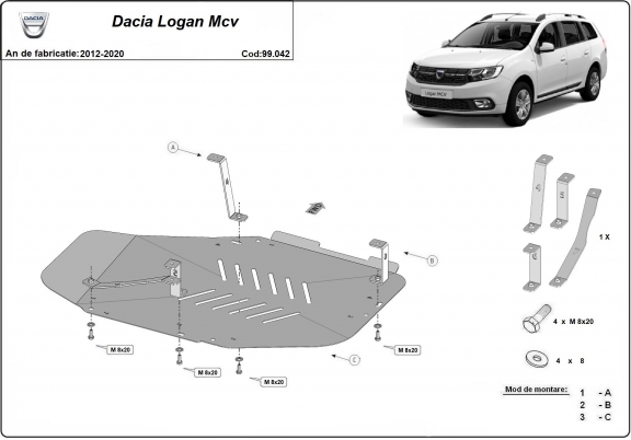 Protection de réservoir Dacia Logan II