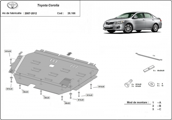 Protection Sous Moteur Toyota Corolla