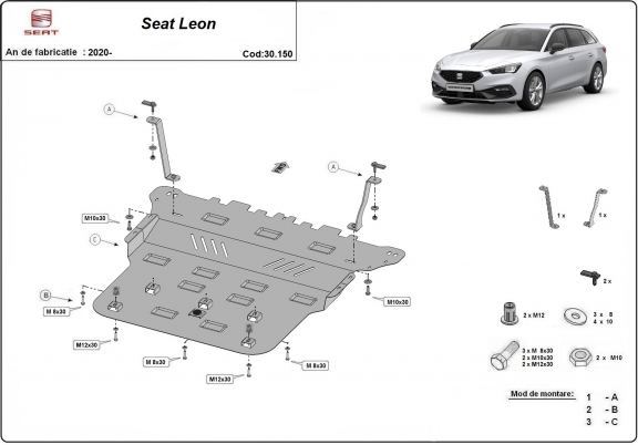 Protection sous moteur et de la boîte de vitesse Seat Leon Mk4