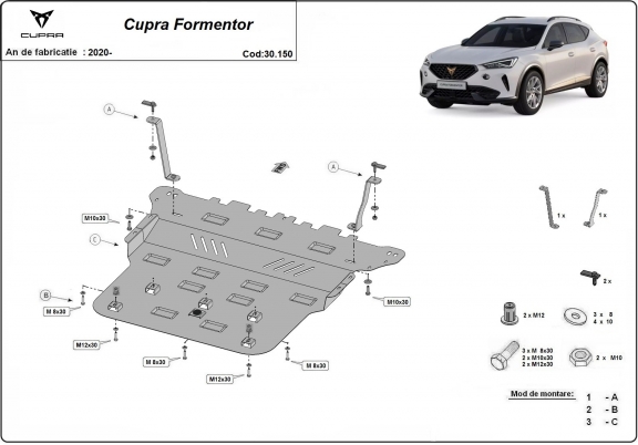 Protection sous moteur et de la boîte de vitesse Cupra Formentor