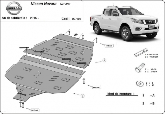 Protection de la boîte de vitesse Nissan Navara NP300 - D23