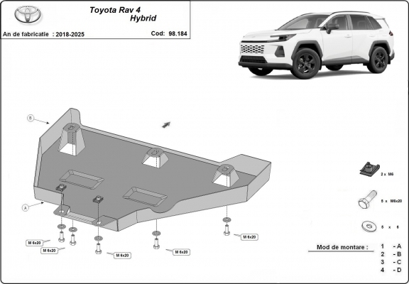 Protection du différentiel Toyota RAV 4 Hybrid