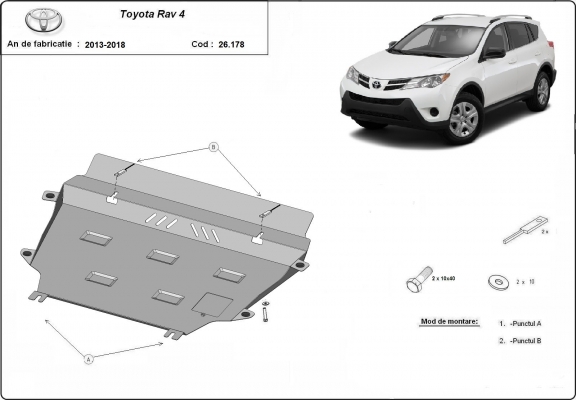 Protection sous moteur et de la boîte de vitesse Toyota RAV 4