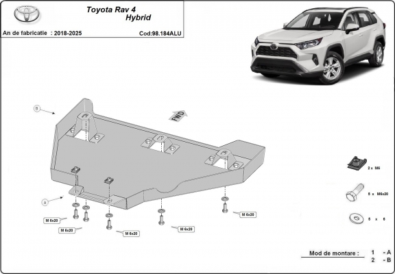 Aluminium protection du différentiel Toyota Rav4