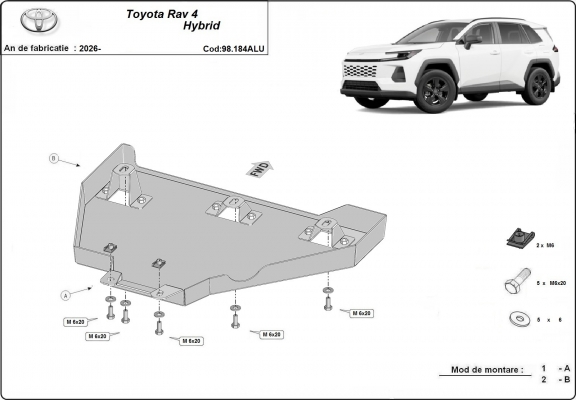 Aluminium protection du différentiel Toyota Rav4