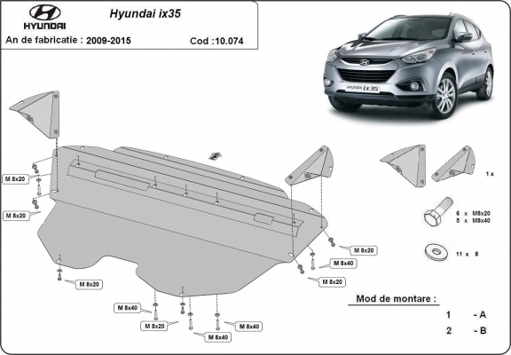 Protection sous moteur et de la boîte de vitesse Hyundai IX35