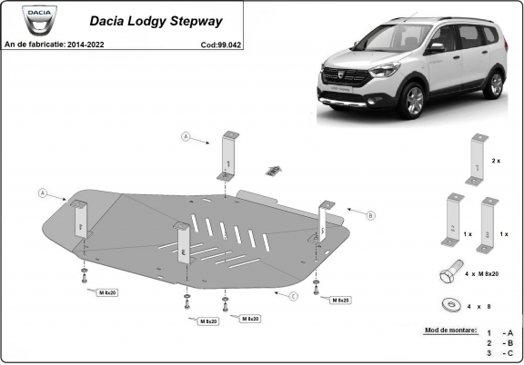 Protection de réservoir Dacia Lodgy Stepway