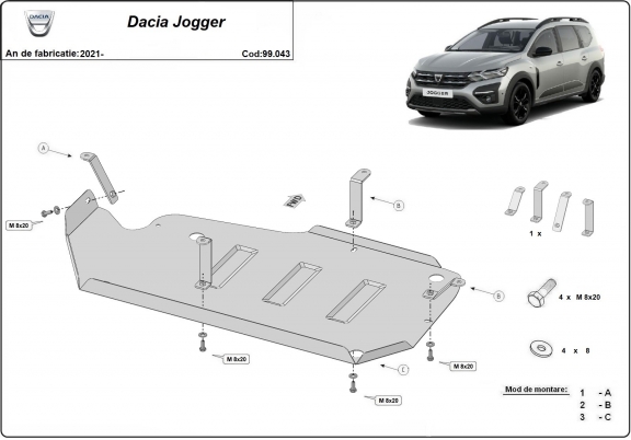 Protection de réservoir Dacia Jogger