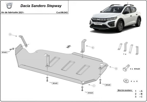Protection de réservoir Dacia Sandero Stepway
