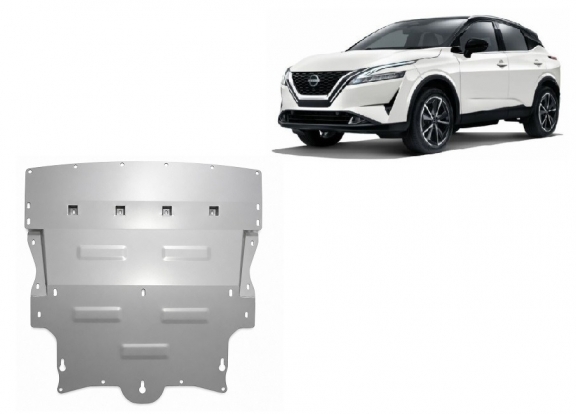 Protection sous moteur et de la boîte de vitesse Nissan Qashqai J12 - Aluminium 