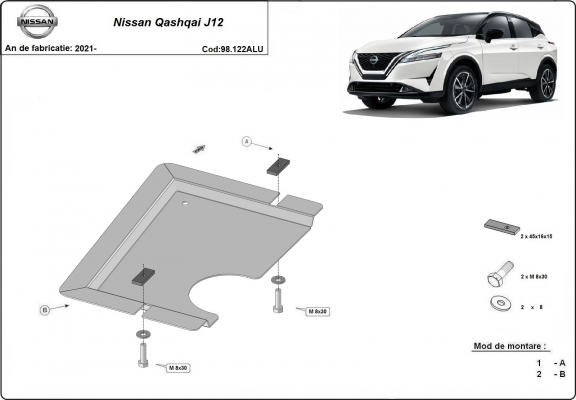 Aluminium protection du différentiel Nissan Qashqai