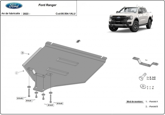 Aluminium protection de la boîte de vitesse Ford Ranger
