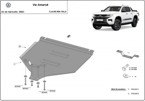 Aluminium protection de la boîte de vitesse Volkswagen Amarok