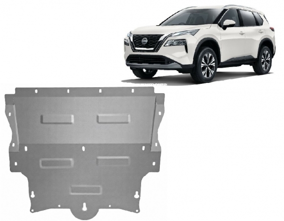 Protection sous moteur et de la boîte de vitesse Nissan X-Trail T33 - Aluminium 