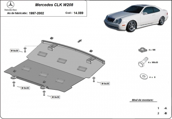 Protection sous moteur et de la radiateur Mercedes CLK W208