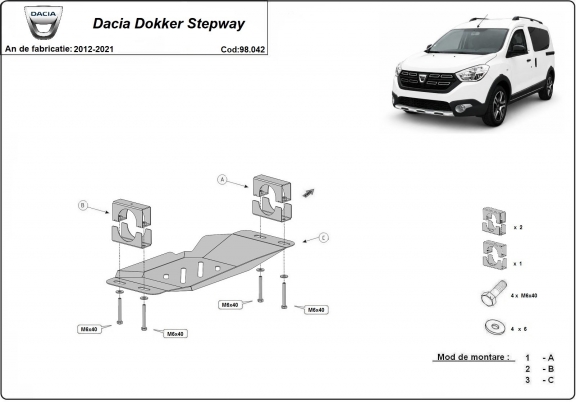 Protection sous système Stop&Go, EGR Dacia Dokker Stepway