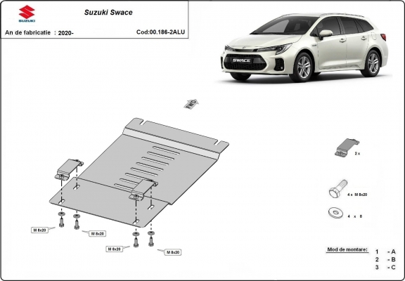 Protection / verrou de catalyseur en aluminium pour Suzuki Swace