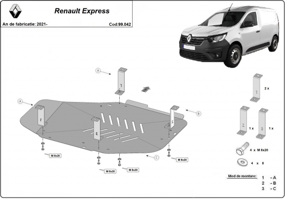 Protection de réservoir Renault Express
