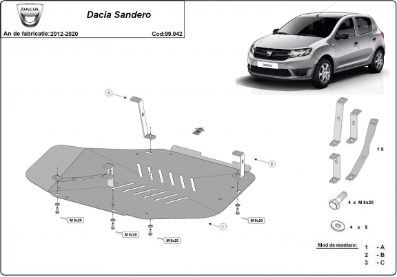 Protection de réservoir Dacia Sandero