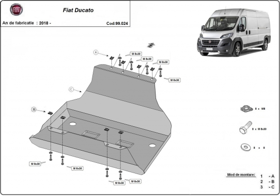 Protection de réservoir Fiat Ducato