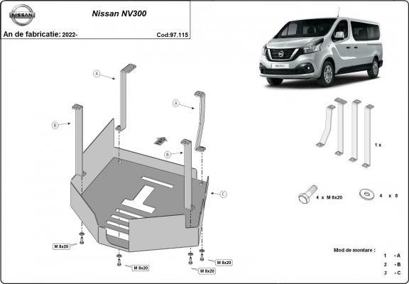 Protection convertisseur catalytique/cat lock Nissan NV300