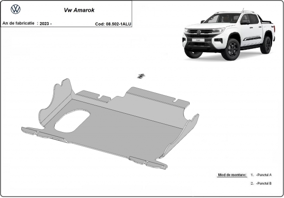 Protection sous moteur et de la boîte de vitesse Volkswagen Amarok Aluminium