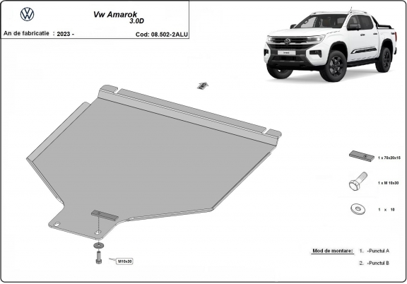 Aluminium protection de la boîte de vitesse Volkswagen Amarok