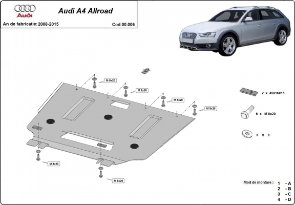 Protection de la boîte de vitesse Audi A4 B8 All Road