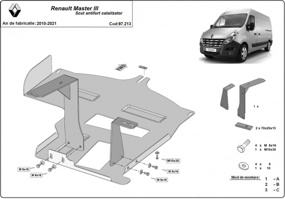 Protection convertisseur catalytique/cat lock Renault Master