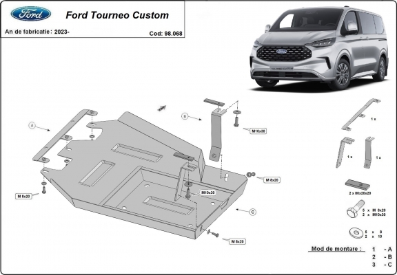 Protection réservoir AdBlue Ford Tourneo Custom