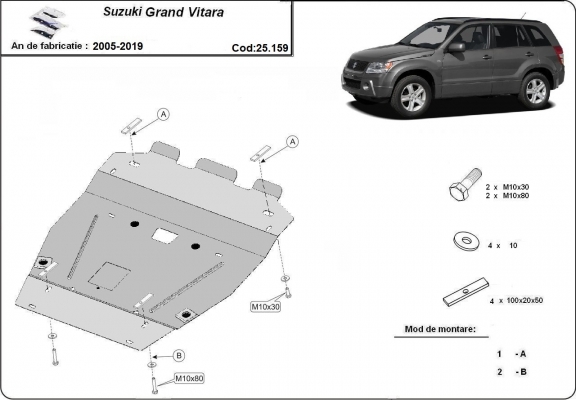 Protection sous moteur Suzuki Grand Vitara - forfait promotionnel
