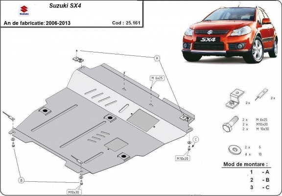 Protection sous moteur et de la boîte de vitesse Suzuki SX 4