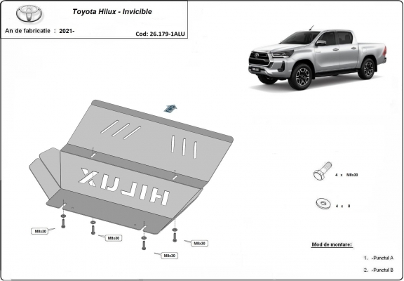 Protection de radiateur Toyota Hilux Invincible - Aluminium