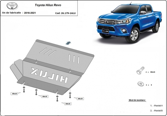 Protection de radiateur Toyota Hilux Revo - Aluminium