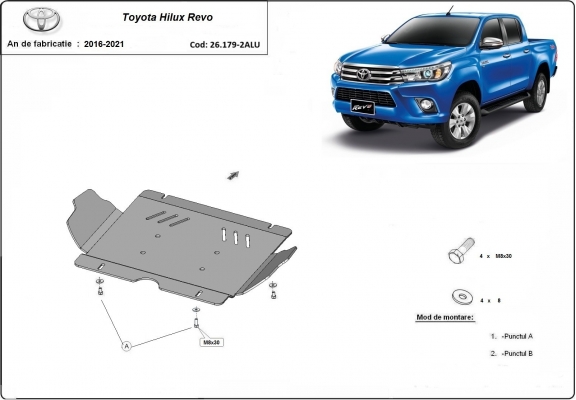 Protection Sous Moteur Toyota Hilux Revo - Aluminium
