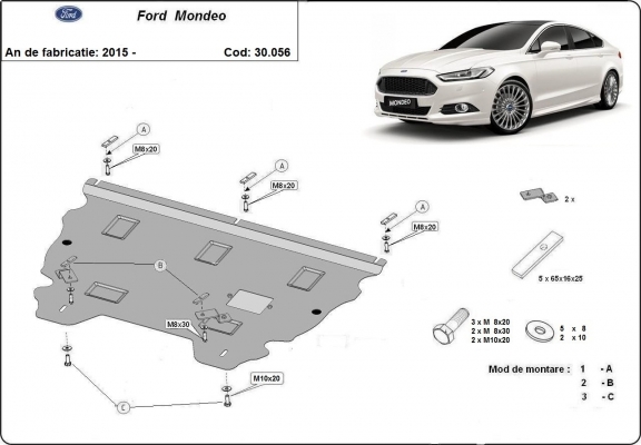 Protection sous moteur et de la boîte de vitesse Ford Mondeo 5