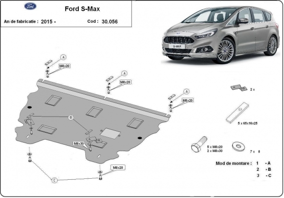 Protection sous moteur et de la boîte de vitesse Ford S-Max