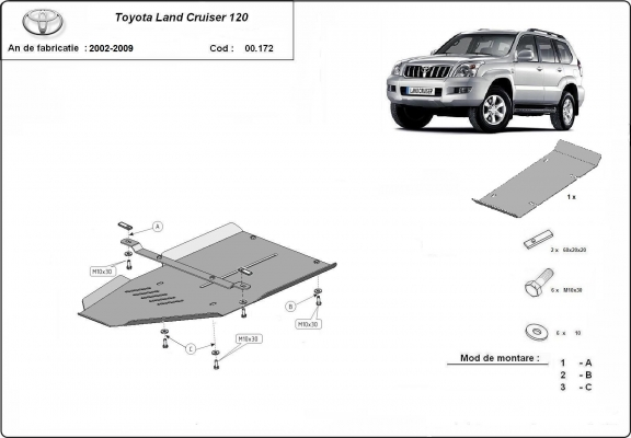Protection de la boîte de vitesse Toyota Land Cruiser J120