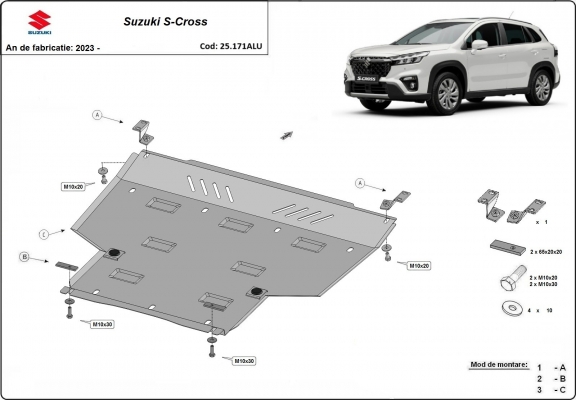 Protection sous moteur Suzuki S-Cross - forfait promotionnel aluminium