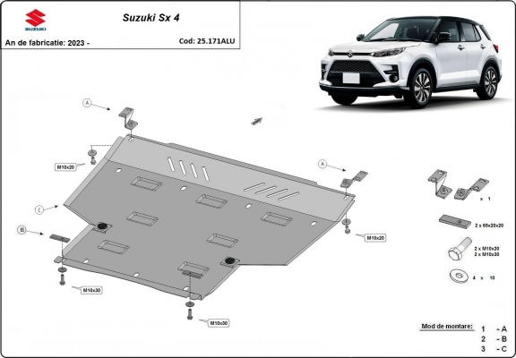 Protection sous moteur Suzuki SX 4 - forfait promotionnel aluminium