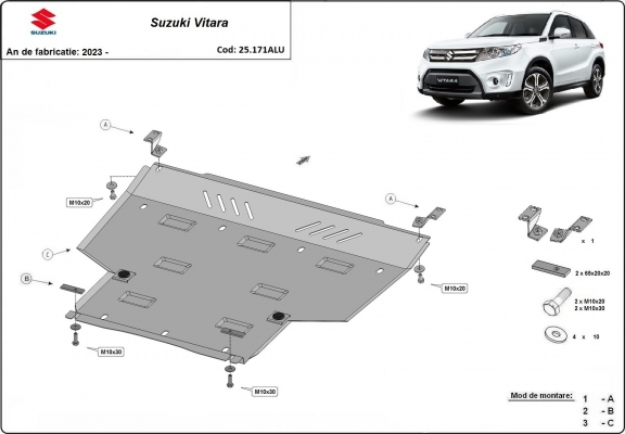 Protection sous moteur Suzuki Vitara - forfait promotionnel aluminium