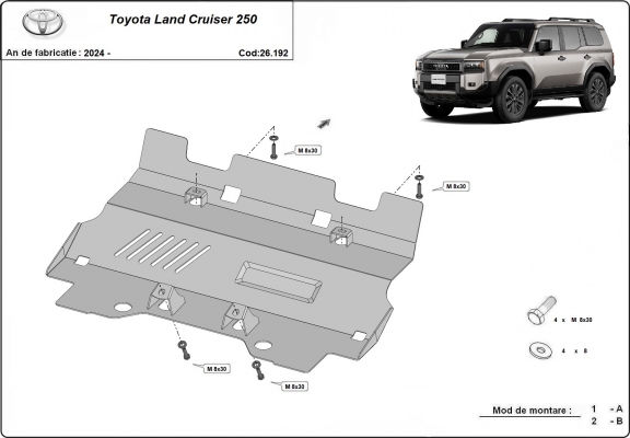 Protection sous moteur Toyota Land Cruiser - forfait promotionnel