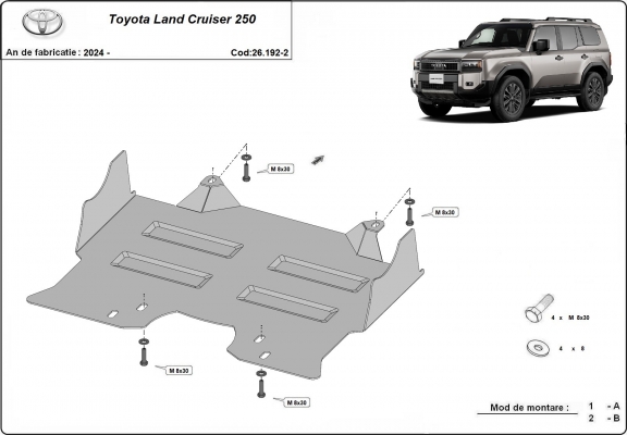 Protection sous moteur Toyota Land Cruiser - forfait promotionnel