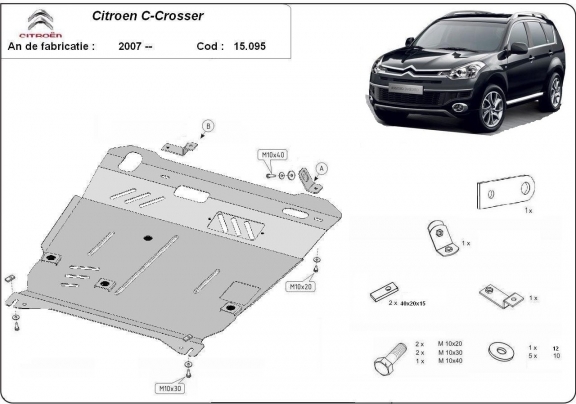 Protection sous moteur et de la boîte de vitesse Citroen C - Crosser
