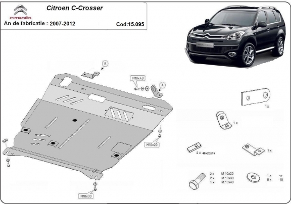 Protection sous moteur et de la boîte de vitesse Citroen C - Crosser