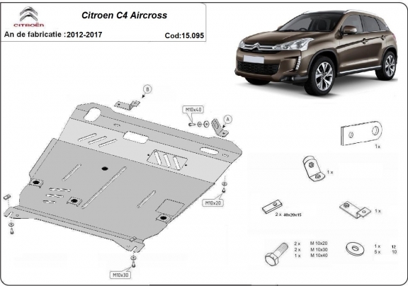 Protection sous moteur et de la boîte de vitesse Citroen C4 Aircross