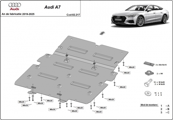 Protection sous moteur et de la radiateur Audi A7
